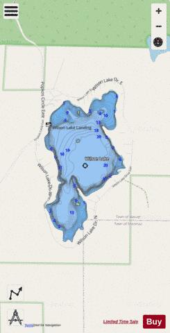 Wilson Lake depth contour Map - i-Boating App - Streets