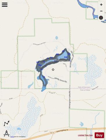 Wintergreen Lake depth contour Map - i-Boating App - Streets
