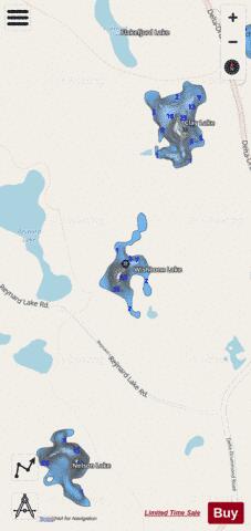 Wishbone Lake depth contour Map - i-Boating App - Streets