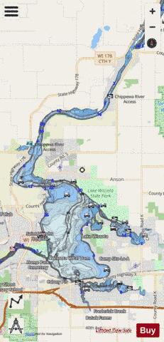 Lake Wissota depth contour Map - i-Boating App - Streets