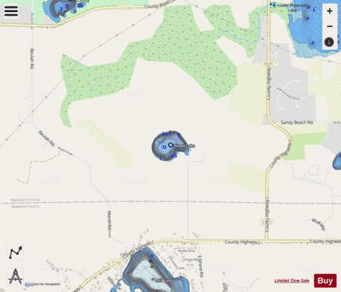 Wood Lake depth contour Map - i-Boating App - Streets