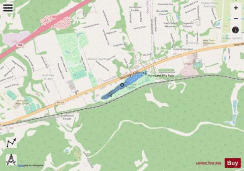 Hurricane Lake depth contour Map - i-Boating App - Streets