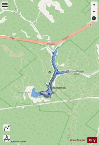 Mountwood Lake depth contour Map - i-Boating App - Streets