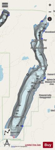 Fremont Lake depth contour Map - i-Boating App - Streets