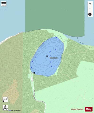 Beach Lake depth contour Map - i-Boating App - Streets