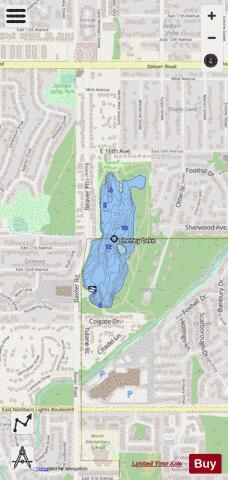Cheney Lake depth contour Map - i-Boating App - Streets