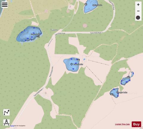 Hillberg Lake depth contour Map - i-Boating App - Streets