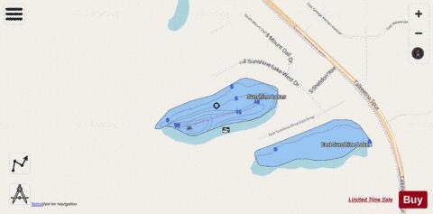 West Sunshine Lake depth contour Map - i-Boating App - Streets