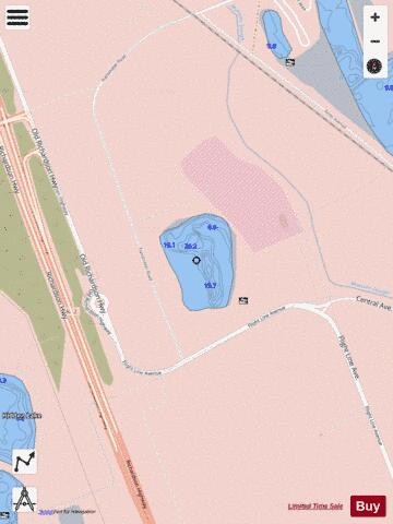 EAFBTreatmentPond_ depth contour Map - i-Boating App - Streets