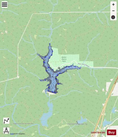 Bibb County Public Fishing Lake depth contour Map - i-Boating App - Streets