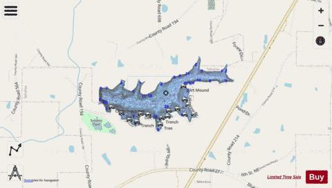 DeKalb County Public Fishing Lake depth contour Map - i-Boating App - Streets