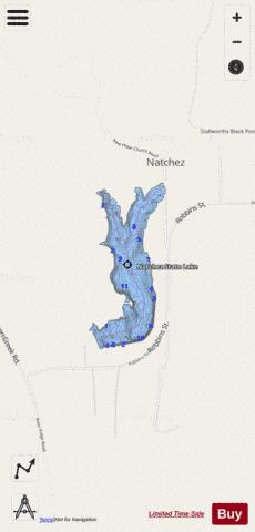 Monroe County Public Fishing Lake depth contour Map - i-Boating App - Streets
