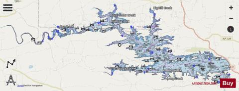 De Gray Lake depth contour Map - i-Boating App - Streets