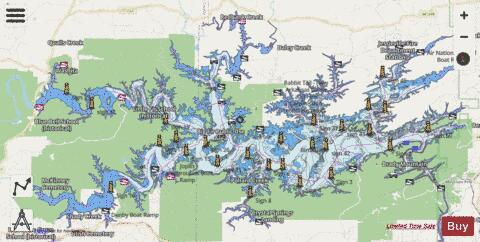 Lake Ouachita depth contour Map - i-Boating App - Streets