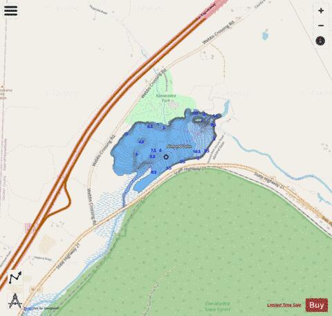 Almond Lake depth contour Map - i-Boating App - Streets