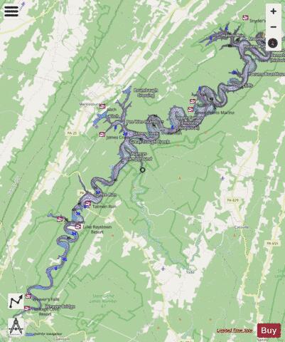 Raystown Lake/Salmon Hole depth contour Map - i-Boating App - Streets