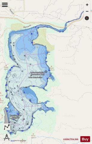 Lake Mendocino depth contour Map - i-Boating App - Streets