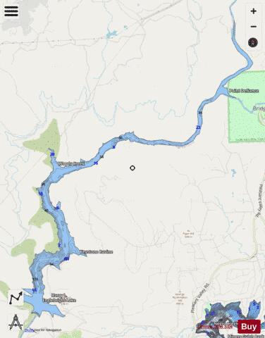 Harry L. Englebright Lake depth contour Map - i-Boating App - Streets