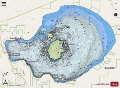 Mono Lake depth contour Map - i-Boating App - Streets
