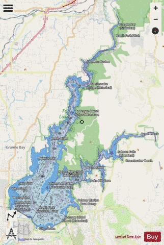 Folsom lake depth contour Map - i-Boating App - Streets