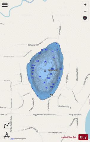 Prator Lake depth contour Map - i-Boating App - Streets