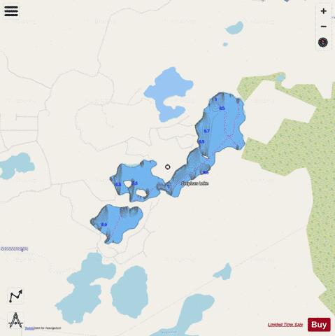 Stephan LAke depth contour Map - i-Boating App - Streets