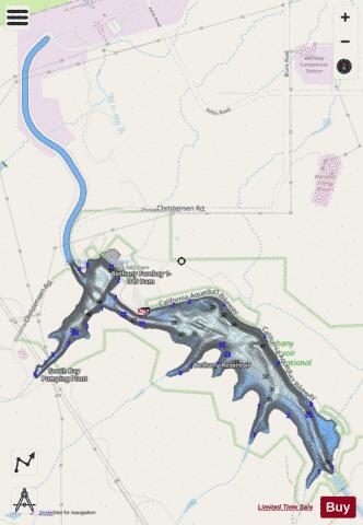 Bethany Reservoir depth contour Map - i-Boating App - Streets