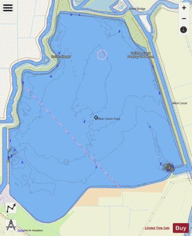 Clifton Court Forebay depth contour Map - i-Boating App - Streets