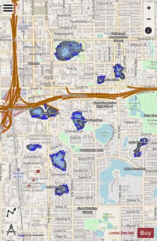 Lake Cherokee depth contour Map - i-Boating App - Streets