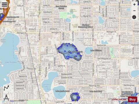 Lake Pinelock depth contour Map - i-Boating App - Streets