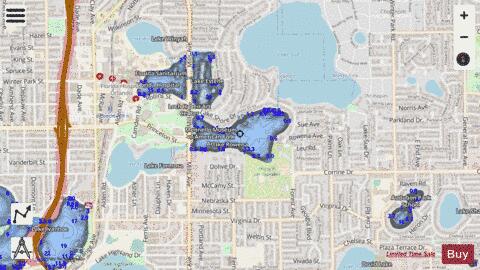 Lake Rowena depth contour Map - i-Boating App - Streets