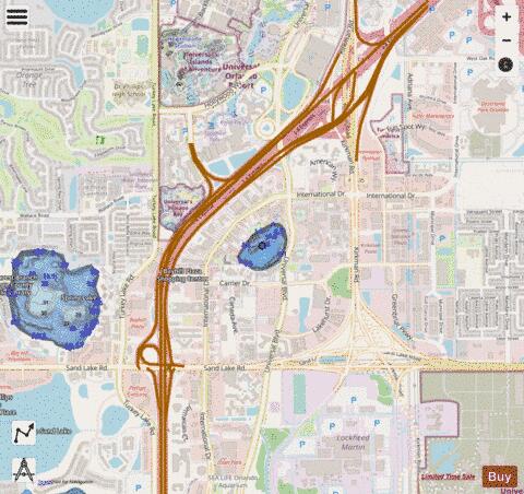 Westgate Resorts Lake depth contour Map - i-Boating App - Streets