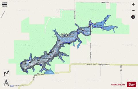 Big Hollow Lake depth contour Map - i-Boating App - Streets