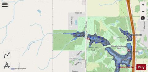Bluegrass Lake depth contour Map - i-Boating App - Streets