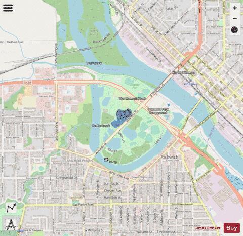 Ottumwa Lagoon depth contour Map - i-Boating App - Streets