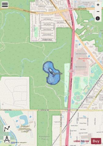 Beck Lake depth contour Map - i-Boating App - Streets
