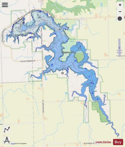 Evergreen Lake depth contour Map - i-Boating App - Streets