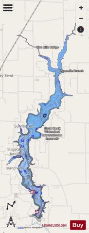 Lake Lou Yaeger depth contour Map - i-Boating App - Streets