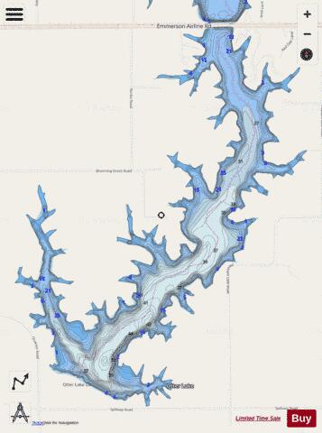 Otter Lake (South) depth contour Map - i-Boating App - Streets
