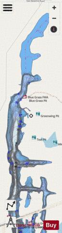 BLUEGRASS LAKE, WARRICK depth contour Map - i-Boating App - Streets