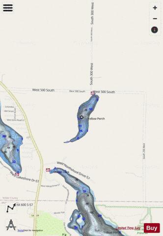 Crane Lake, Noble county depth contour Map - i-Boating App - Streets