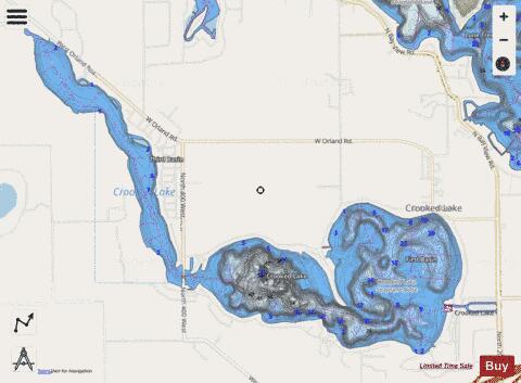 Crooked Lake, Steuben county depth contour Map - i-Boating App - Streets