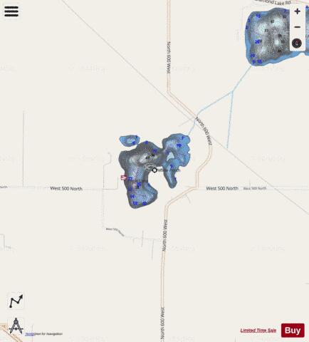 Eagle Lake, Noble county depth contour Map - i-Boating App - Streets