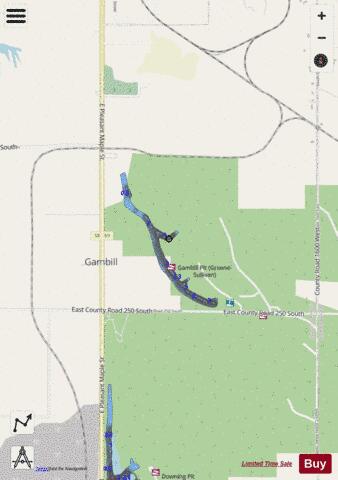 Gambill Lake depth contour Map - i-Boating App - Streets