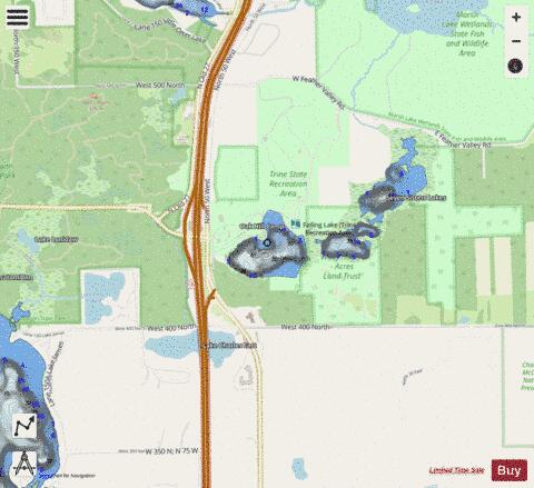 Gentian/Failing Lake depth contour Map - i-Boating App - Streets