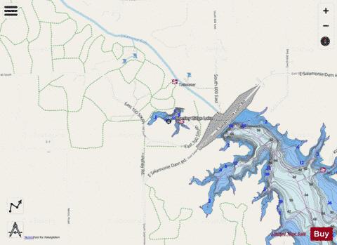 HominyRidge Lake depth contour Map - i-Boating App - Streets