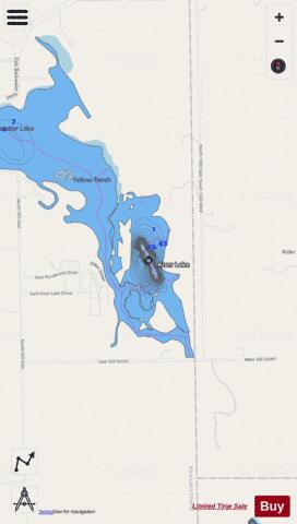 KISER LAKE, KOSCIUSKO depth contour Map - i-Boating App - Streets