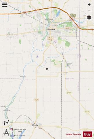Middle Fork Reservoir depth contour Map - i-Boating App - Streets