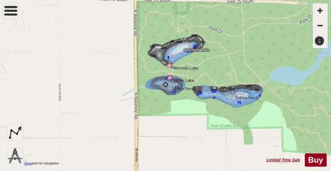 Miller Lake, Noble county depth contour Map - i-Boating App - Streets
