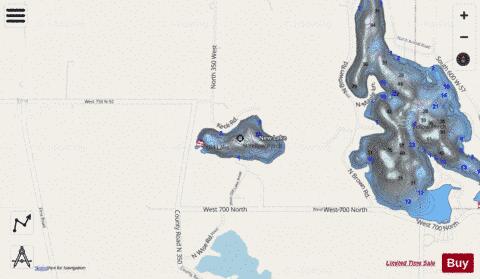 Old Lake, Whitley county depth contour Map - i-Boating App - Streets